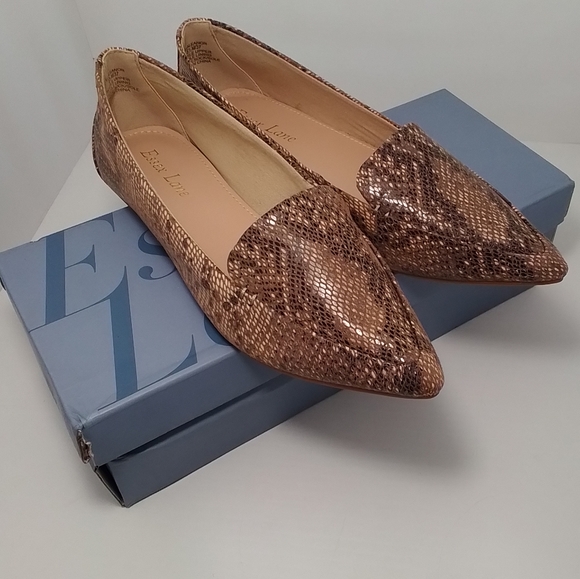 NEW IN BOX Essex Lane EL-ALEANOR Tan Multi Fashion Snake Flat Loafers 7 - Picture 13 of 13